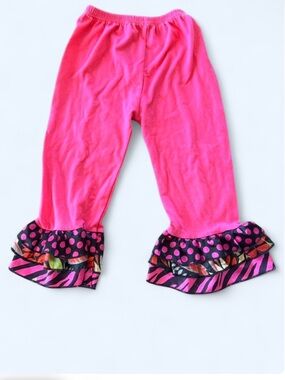 Pink Ruffle Hem Girls Pants
